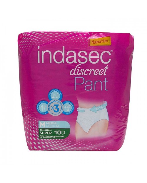Indasec Discreet Pant Super T.Media 10 Uds